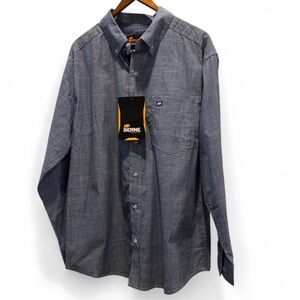 Berne | Men’s Long Sleeve Denim Button Up Shirt | L